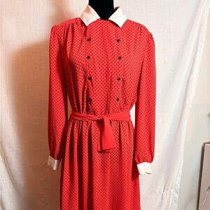 Vintage Red Dress with Buttons
